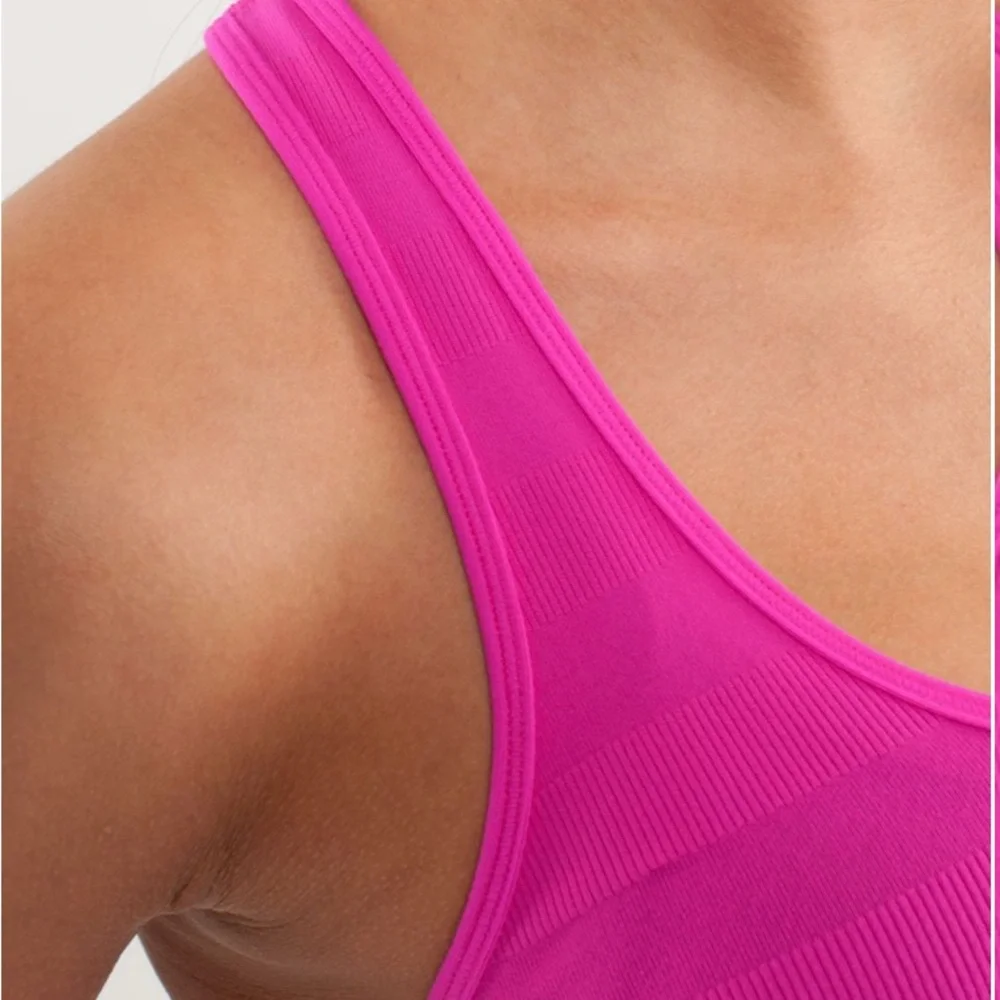 Lululemon Paris Pink Racerback Striped Rib. W1940S Size 4 - Picture 4 of 15